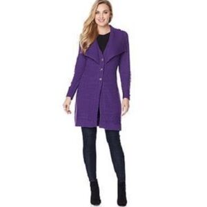 Antthony Y2K Women's Cable Knit Button Cape Fitted Jacket Sweater Size Large